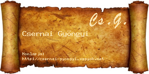 Csernai Gyöngyi névjegykártya